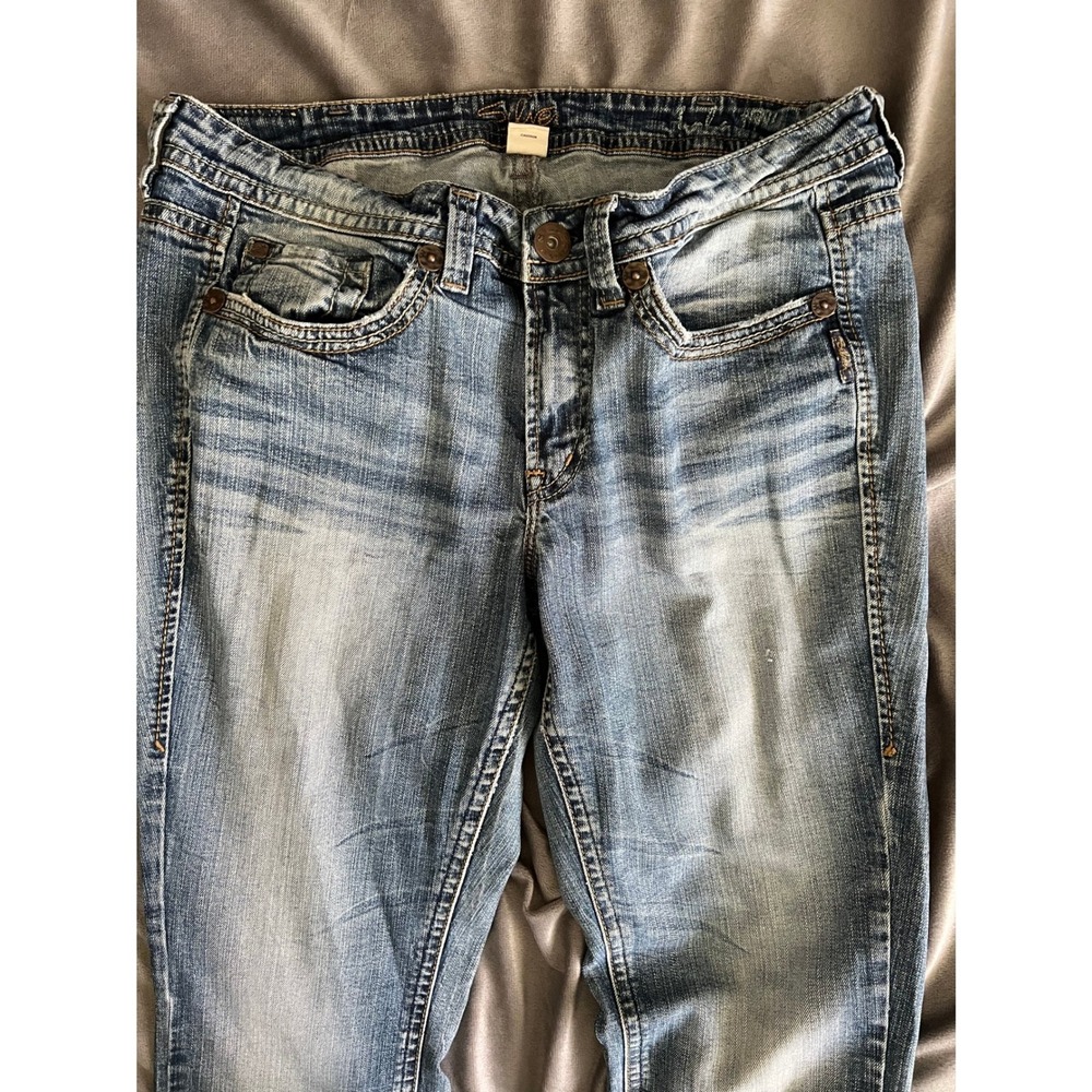 Silver Jeans Lola Mid Rise Bootcut Jeans Medium Wash Size 14 L33 LONG - Picture 2 of 12